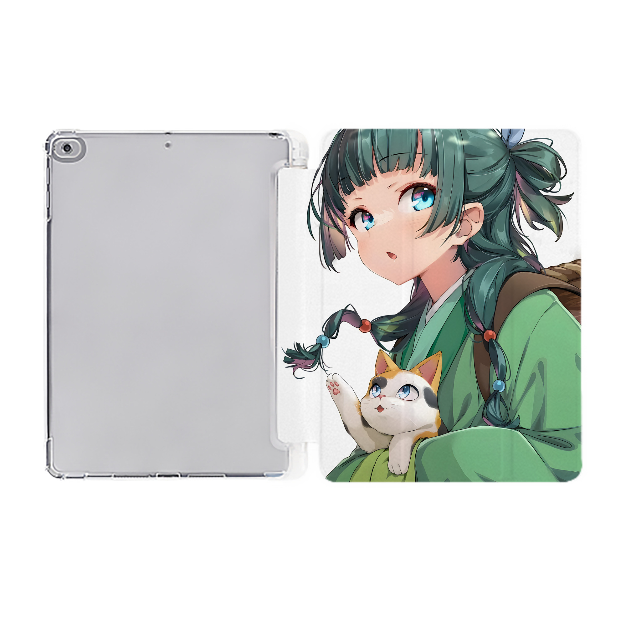 （画像用） 薬屋のひとりごと The Apothecary Diaries IPad ケース ペン収納付き 三つ折りスタンド PUレザー×シリコン 対応機種9.5/10.5/10.9インチ